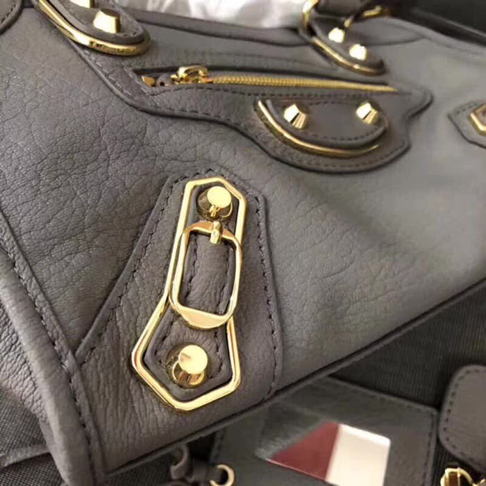 BALENCIAG巴黎世家 機車包 23cm原版山羊皮配金邊 手提肩背斜挎包  BL1371